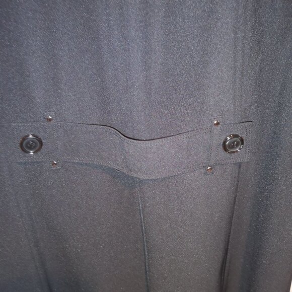 Fen-nelli Signature Ladies Size 12 Black Trench Coat with Removable Hood - Picture 4 of 7